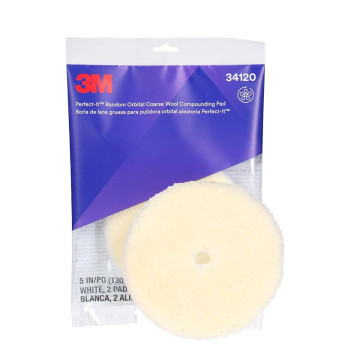 3M Perfect-It RO rubbingpad ull grov 130mm hvit - 2PK