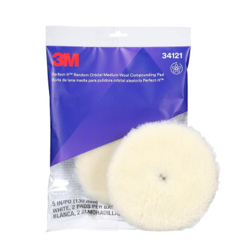 3M Perfect-It RO rubbingpad ull medium 130mm hvit - 2PK