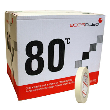BossAuto 80°C Maskeringstape 18mm x 45m beige - 96 ruller