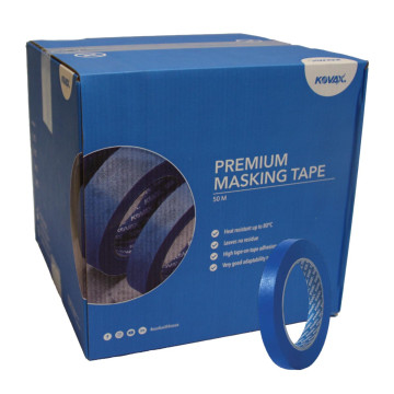 Kovax Premium maskeringstape 18mm x 50m blå 80°C - 48 ruller